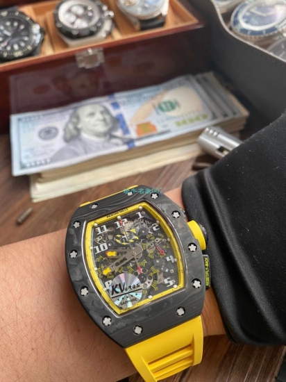 Richard Mille RM011 Yellow Storm 1:1 Replica Watch (KV) - Click Image to Close