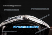 Patek Philippe Calatrava Miyota Quartz Steel Case with White Dial and Brown Leather Strap Diamonds Markers