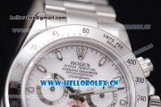 Rolex Daytona Chronograph Clone Rolex 4130 Automatic Stainless Steel Case/Bracelet with White Dial and Stick Markers (EF)