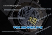 Hublot King Power Chrono Japanese Miyota OS20 Quartz PVD Case with Orange Dial and Orange Leather Strap