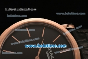 Patek Philippe Calatrava Miyota OS2035 Quartz Rose Gold Case with Black Dial and Stick Markers