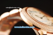 Cartier ballon bleu de Cartier Swiss Quartz Movement Rose Gold Case and Strap with Diamond Bezel and Black Roman Numerals