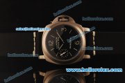 Panerai Luminor Marina PAM177 Swiss ETA 6497 Manual Winding Titanium Case with Black Dial and Black Leather Strap - 1:1 Original