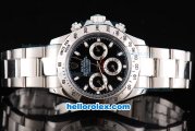 Rolex Daytona Oyster Perpetual Automatic Movement Silver Case with Black Dial and Stick Markers