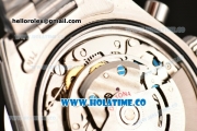 Rolex Daytona Swiss Valjoux 7750 Chronograph Movement White Dial with Silver Stick Marker and Black Subdials-SS Strap