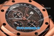 Audemars Piguet Royal Oak Offshore Don Ramon de la Cruz Chrono Swiss Valjoux 7750 Automatic Full Rose Gold Case with Coffee Dial and Arabic Numeral Markers (J12)