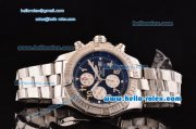Breitling Super Avenger Chronograph Swiss Valjoux 7750-SHG Automatic Stainless Steel Case with Stainless Steel Strap and Black Dial Numeral Markers