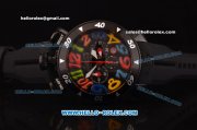 Gaga Milano Chrono 48 Miyota OS20 Quartz PVD Case with Black Dial and Colorful Numeral Markers