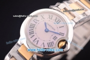 Cartier Ballon bleu de Swiss ETA Quartz Steel Case with White MOP Dial and Two Tone Strap