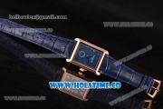 Patek Philippe Gondolo Miyota 1L45 Quartz Rose Gold Case with Blue Dial and Arabic Numeral Markers