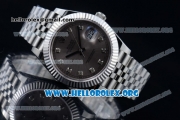 Rolex Datejust II Swiss ETA 2836 Automatic Steel Case with Grey Dial Diamonds Markers and Stainless Steel Bracelet (BP)