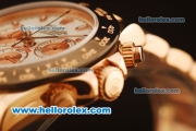 Rolex Daytona Swiss Valjoux 7750 Automatic Full Rose Gold with White Dial