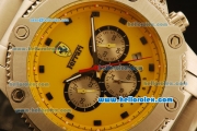 Ferrari Automatic Full Steel Case with Yellow Dial and Black Markers-SS Strap