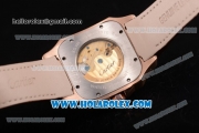 Cartier Santos Tourbillon Asia Automatic Rose Gold Case with White Dial and Brown Leather Strap - Roman Numeral Markers