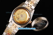 Rolex Datejust Swiss ETA 2836 Automatic Movement 18K Gold Never Fade with Stick Markers and Grey Dial-Two Tone