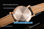 Cartier Rotonde De Miyota Quartz Rose Gold Case with Rose Gold Dial Diamonds Bezel and Roman Numeral Markers