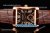 Cariter Tank MC Swiss ETA 2824 Automatic Rose Gold Case with Brown Dial Brown Leather Strap and Roman Numeral Markers