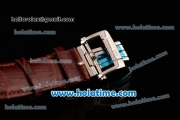 Ulysse Nardin Freak Automatic Steel/Diamond Case with White Dial and Brown Leather Strap (EF)