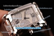 Patek Philippe Twenty-4 Swiss Quartz Steel Case with Brown Leather Strap and Diamond/MOP Dial