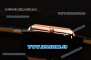 Patek Philippe Gondolo Miyota 1L45 Quartz Rose Gold Case with Black Dial and Arabic Numeral Markers