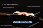 Patek Philippe Gondolo Miyota 1L45 Quartz Rose Gold Case with Black Dial and Arabic Numeral Markers