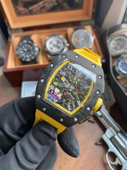 Richard Mille RM011 Yellow Storm 1:1 Replica Watch (KV) - Click Image to Close