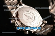 Breitling Super Avenger Ultimate Chrono Swiss Valjoux 7750 Automatic Silver Case with White Dial