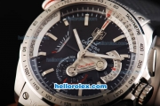 Tag Heuer Grand Carrera Calibre 36 Chronograph Miyota Quartz Swiss Coating Case with Silver Stick Markers and Black Dial