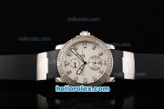 Ulysse Nardin Maxi Marine Automatic Movement Steel Case with White Dial and Black Rubber Strap Ulysse Nardin Maxi Marine Automatic Movement Steel Case with White Dial and Black Rubber Strap