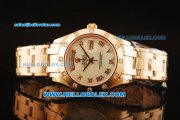 Rolex Day-Date Automatic Rose Gold Case with Diamond and White MOP Dial-Rose Gold Strap