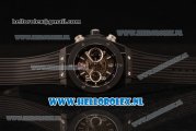 Hublot Big Bang Unico Chrono Swiss Valjoux 7750 Automatic PVD Case with Skeleton Dial and Black Rubber Strap PVD Bezel - 1:1 Original