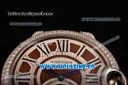 Cartier Ballon Bleu De Tourbillon Asia Automatic Steel Case with Brown Dial and Roman Numeral Markers - Diamonds Bezel