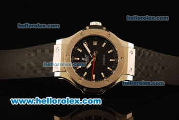 Hublot Big Bang Miyota Automatic Steel Case with Black Grid Dial and Black Rubber Markers-Lady Size