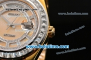 Rolex Day-Date Masterpieces Swiss ETA 2836 Automatic Yellow Gold Case with Diamonds Bezel and Yellow MOP Dial (BP)