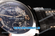 Panerai L'Astronomo Luminor 1950 Tourbillon Moon Phases Equation Of Time GMT Asia Automatic Steel Case Black Dial With Stick/Arabic Numeral Markers Black Leather Strap