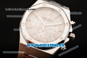 Audemars Piguet Royal Oak 41MM Chrono Miyota Quartz Full Steel with White Dial and Stick Markers