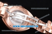 Cartier Cle de Cartier Asia ST16 Automatic Rose Gold Case/Bracelet Roman Markers and White Dial