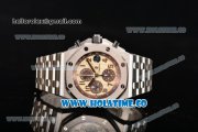 Audemars Piguet Royal Oak Offshore Safari 2014 Chrono Swiss Valjoux 7750 Automatic Steel Case/Bracelet with Yellow Dial and Brown Arabic Numeral Markers - 1:1 Original (NOOB)