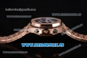 Audemars Piguet Royal Oak Offshore Seiko VK67 Quartz Rose Gold Case/Bracelet with Black Dial and Arabic Numeral Markers