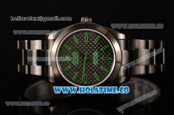 Rolex Milgauss Asia Automatic Full PVD with Green Stick Markers and Black Dial