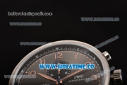 IWC Portuguese Chrono Miyota Quartz Steel Case with Grey Dial and Arabic Numeral Markers