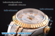 Rolex Datejust Oyster Perpetual Automatic Two Tone with Gold Bezel,White Dial and Gold Roman Marking-Lady Dize