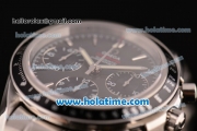 Omega Speedmaster Date Chrono Swiss Valjoux 7750-DD Automatic Full Steel with Black Dial and Silver Stick Markers