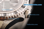 Rolex GMT Master II Rolex 3186 Automatic Movement Full Steel with Black Dial and Diamond Bezel