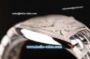 Franck Muller Casablanca Miyota OS2035 Quartz Steel Case with Black Arabic Numerals and White Dial