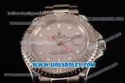 Rolex Yacht-Master 40 Swiss ETA 2836 Automatic Steel Case/Bracelet with Silver Dial and Luminous Dot Markers (BP)