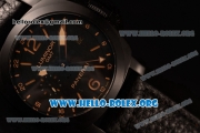 Panerai Luminor GMT Asia Automatic PVD Case with Black Dial and Black Leather Strap PAM 531B