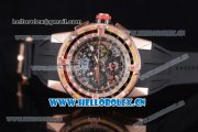 Richard Mille RM60-01 Asia Automatic Rose Gold Case with Skeleton Dial Black Rubber Strap and Stick/Arabic Numeral Markers