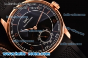 IWC Portuguese Vintage Asia 6497 Manual Winding Rose Gold Case with Black Dial and Stick/Numeral Markers