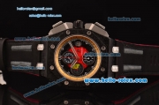 Audemars Piguet Grande Prix Chrono Run 12@ Swiss Vajoux 7750-CHG Automatic PVD Case with Black Rubber Strap and Black Dial
